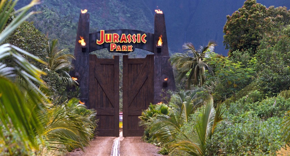 A Tyrannosaurus rex in Jurassic Park