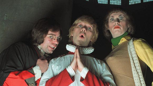 Scene from The League of Gentlemen Christmas Special (2000) set in Royston Vasey
