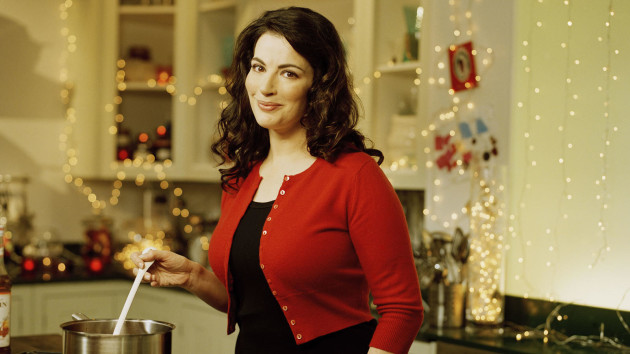 Nigella Lawson cooking in Nigella's Christmas Kitchen on BBC Two
