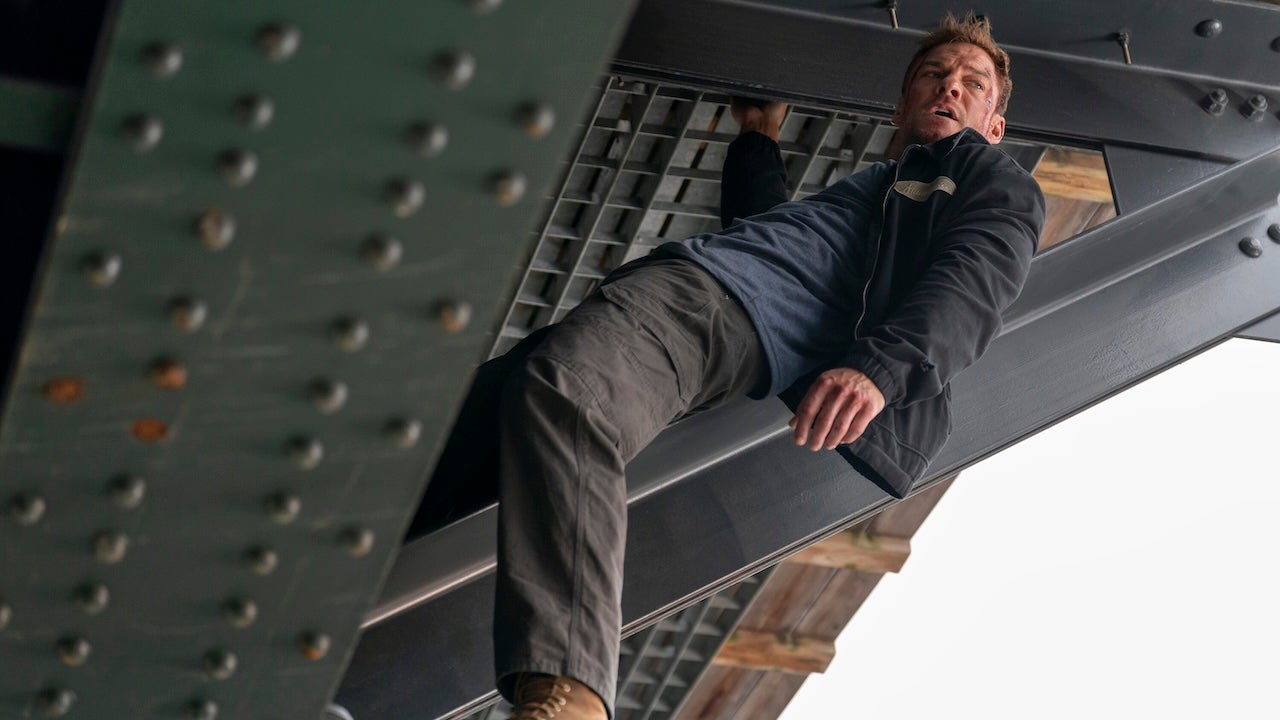 Alan Ritchson as Jack Reacher in an action scene from Reacher Season 4