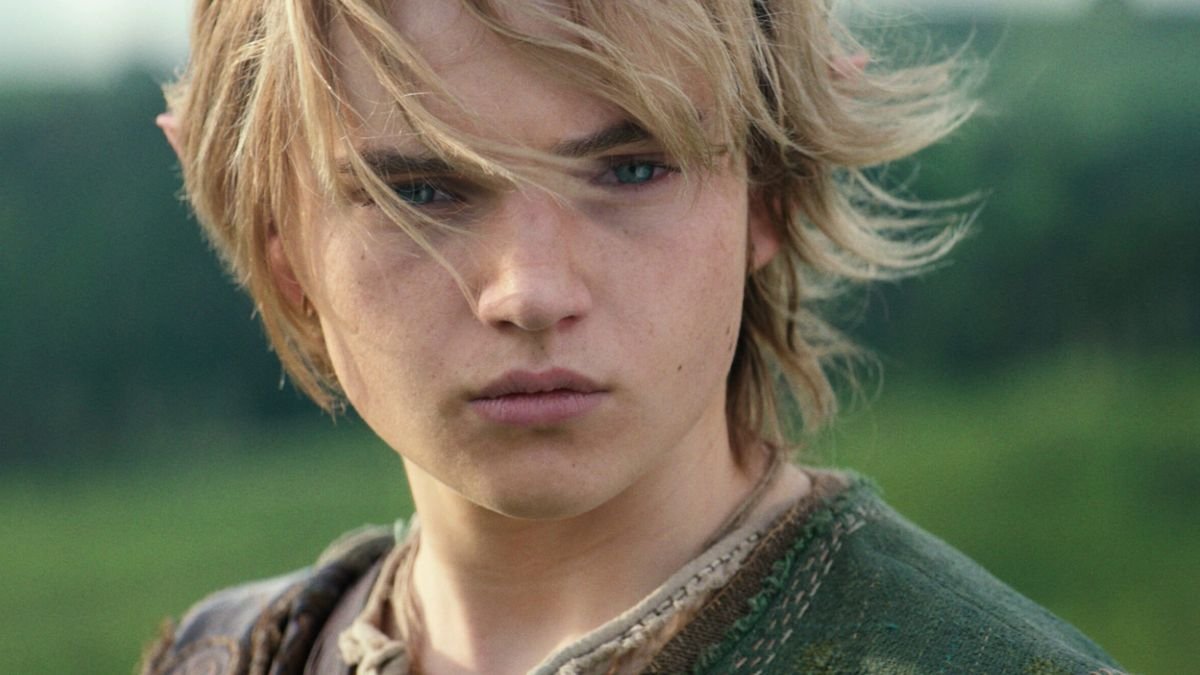 Close up of Benjamin Evan Ainsworth as Link in The Legend of Zelda movie