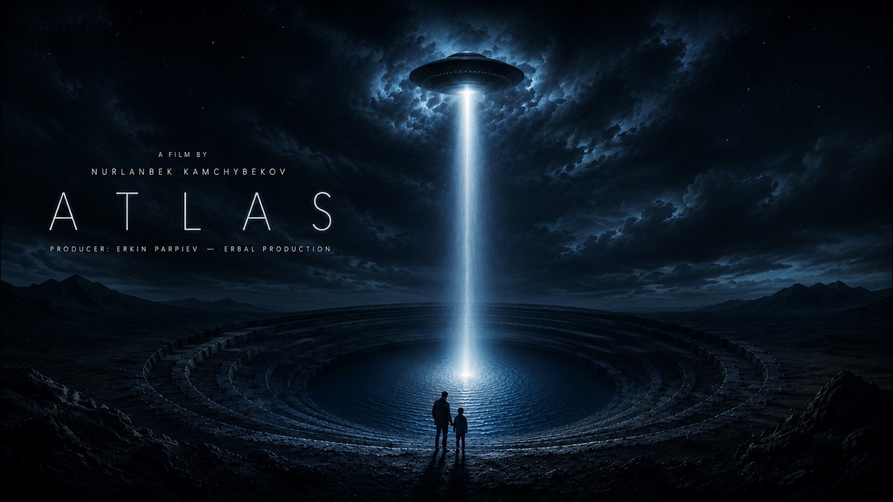 Frame from ATLAS, a 2026 AI-generated sci-fi short its makers released as an entry for the Astana AI Film Festival