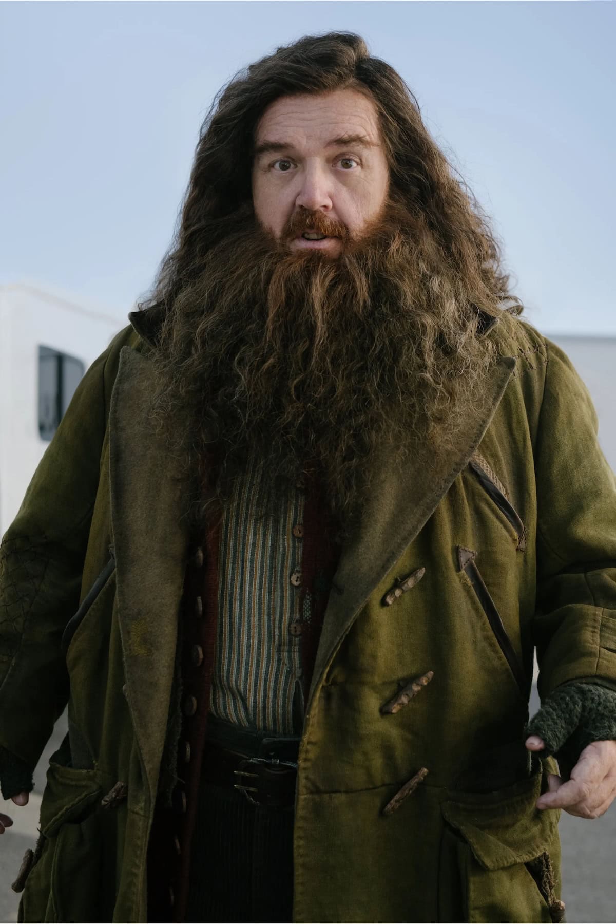 First-look image of Nick Frost as Rubeus Hagrid in HBO's Harry Potter series