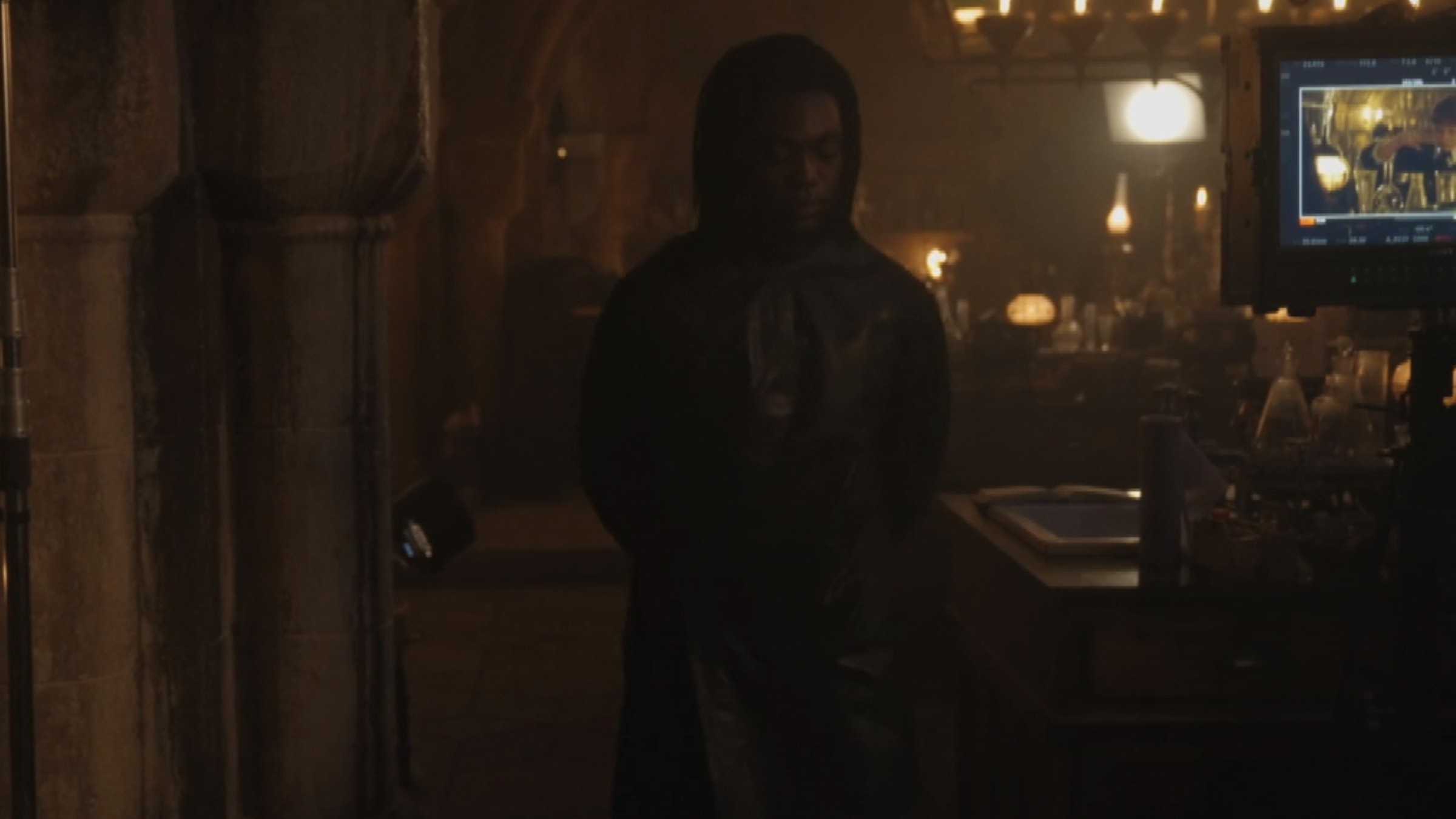 Paapa Essiedu as Professor Severus Snape teaching in a Hogwarts classroom in HBO's Harry Potter series